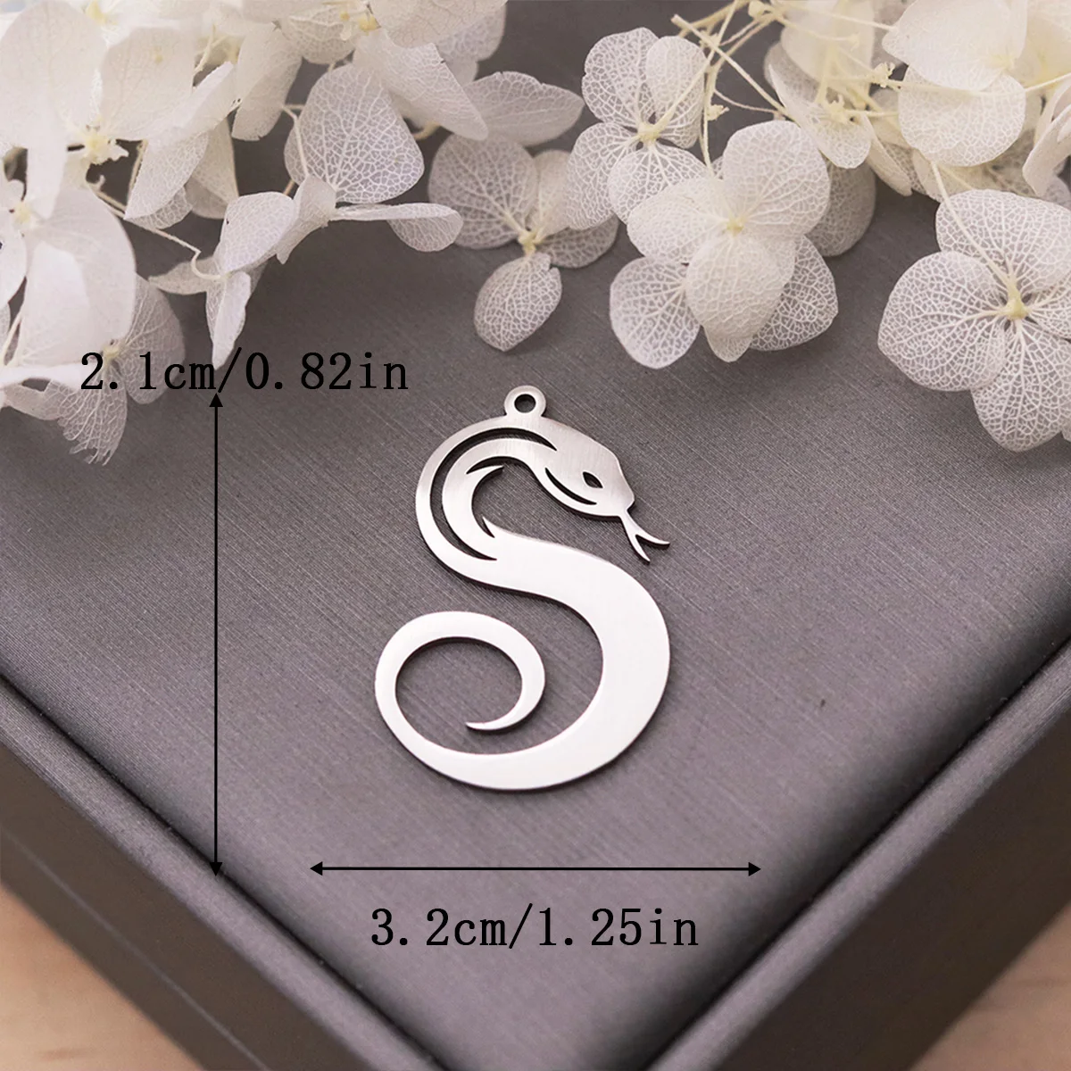 3pcs Snake Deathly Hallows Triangle Moon Stainless Steel Pendant Charms For Jewelry Making Necklace Earrings DIY Accessories