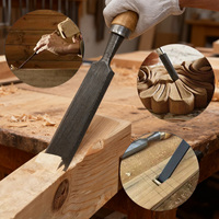 4 Pieces Wood Chisel Sets - Wood Carving Chisels 8/12/16/20mm with Beech Wood Handle and End Durable Steel Blade