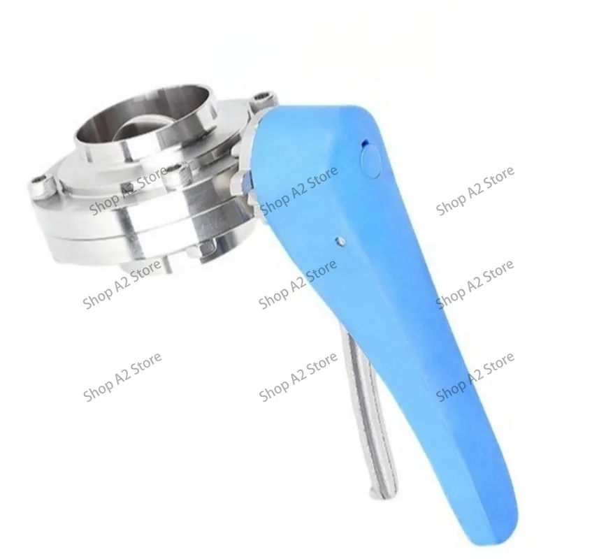 Stainless steel duckbill handle welded butterfly valve, liquid-cooled food hygiene grade, multi-level adjustment, manual butt