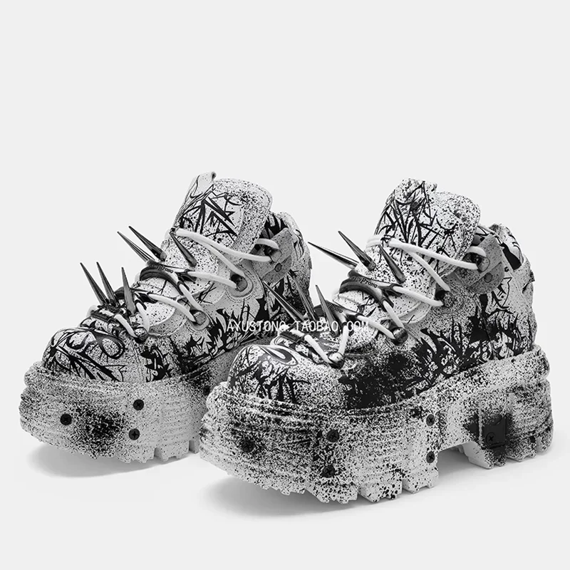 

Ботинки на платформе с металлическими заклепками и украшением, пикантные ботинки с круглым носком и перекрестными крестами, разноцветные новые поступления, модная женская обувь