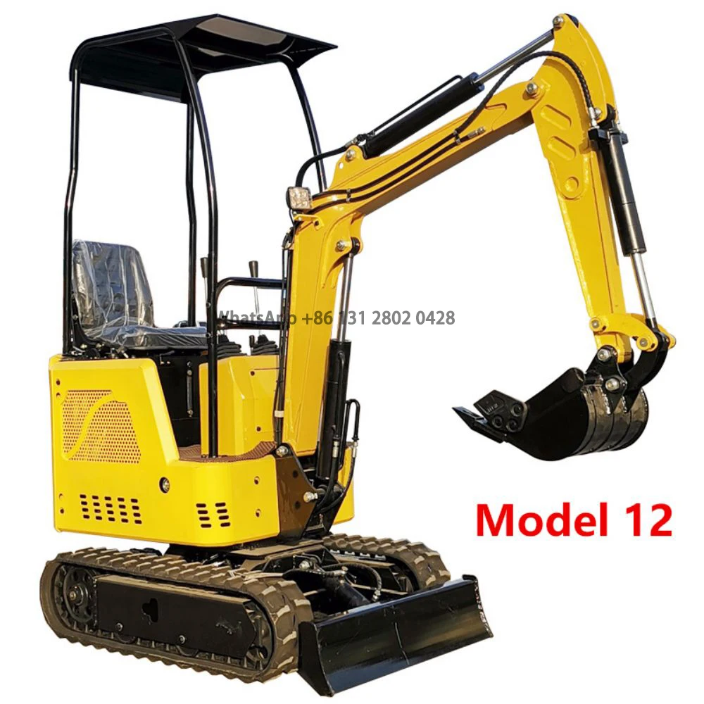 Engineering and agricultural small excavators  household excavators 1.2ton crushing hooks miniature orchards and gardens