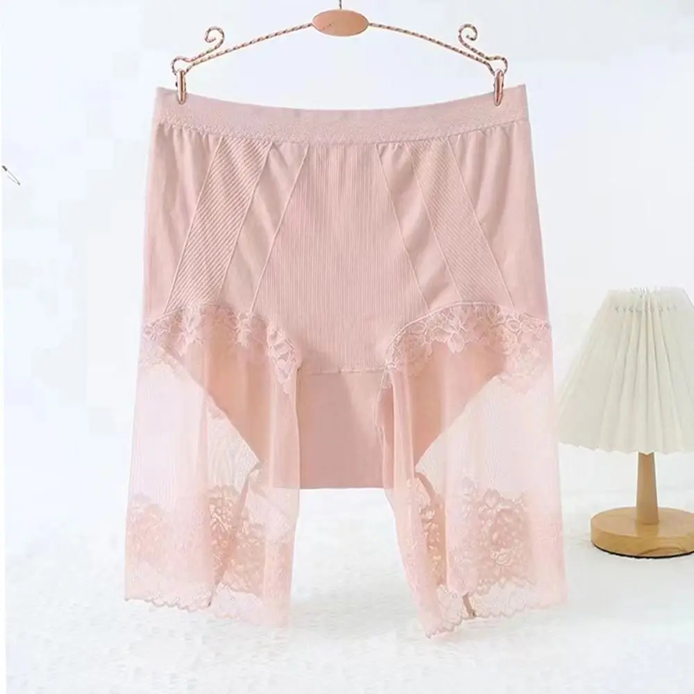 

Flower Large Size Lace High Waist Summer Safety Short Pants Anti Chafing Thigh Boxers Ladies Plus Size Shorts Female Lingerie