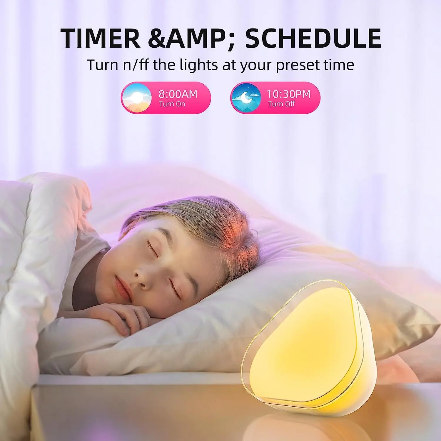 

Smart Tuya RGB Voice-Controlled Rhythm Night Light - Desktop Atmosphere Lamp, Bluetooth Bedside Lamp, Voice-Activated Lighting