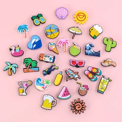 1pcs PVC Summer Style Shoe Charms Beach Vacation Shoe Decorations Pins for Women Men Kids Sandal Clog Buckles Accessories Gifts
