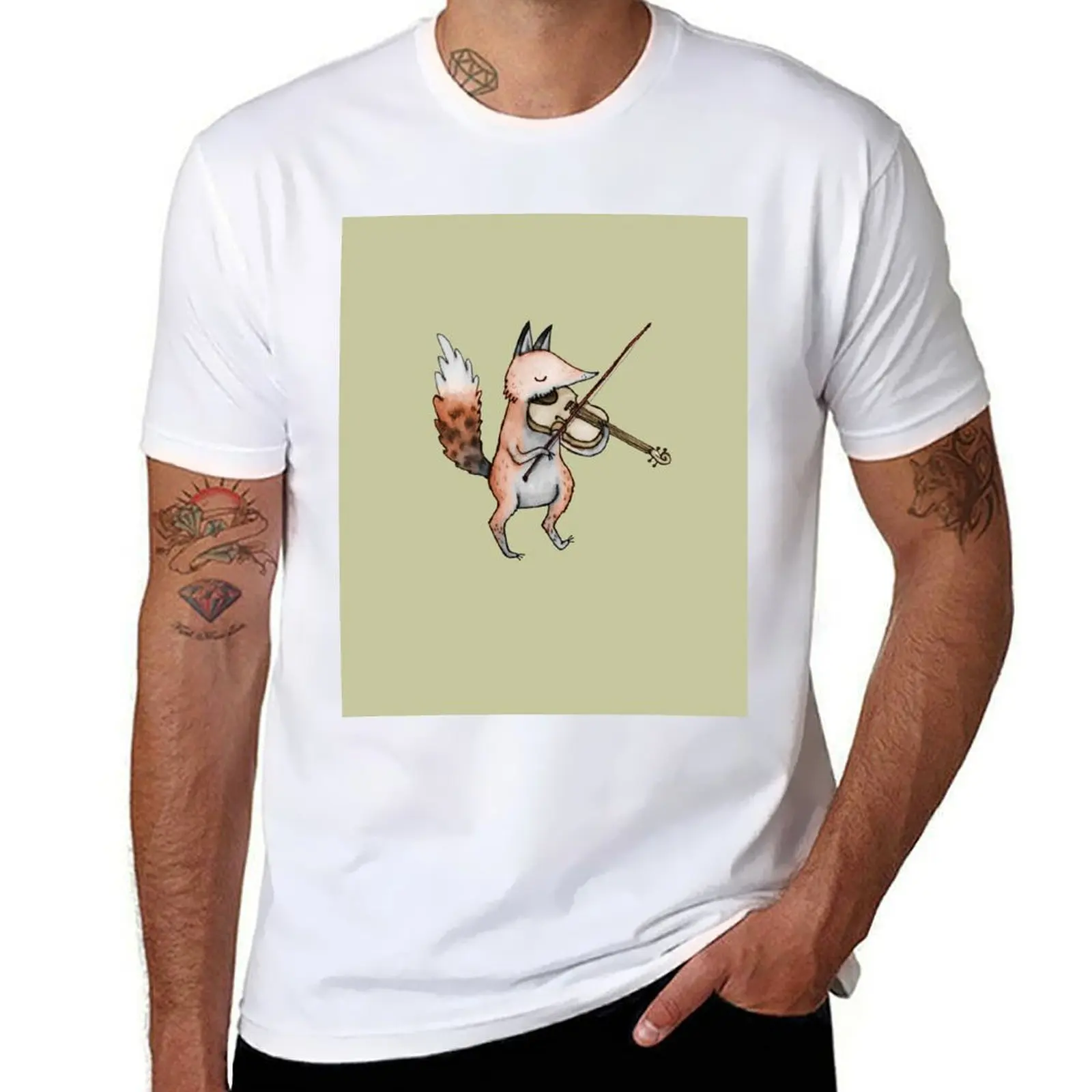 

Violin Fox T-Shirt man t shirts graphic man graphic t shirt anime t shirts oversize T-Shirt