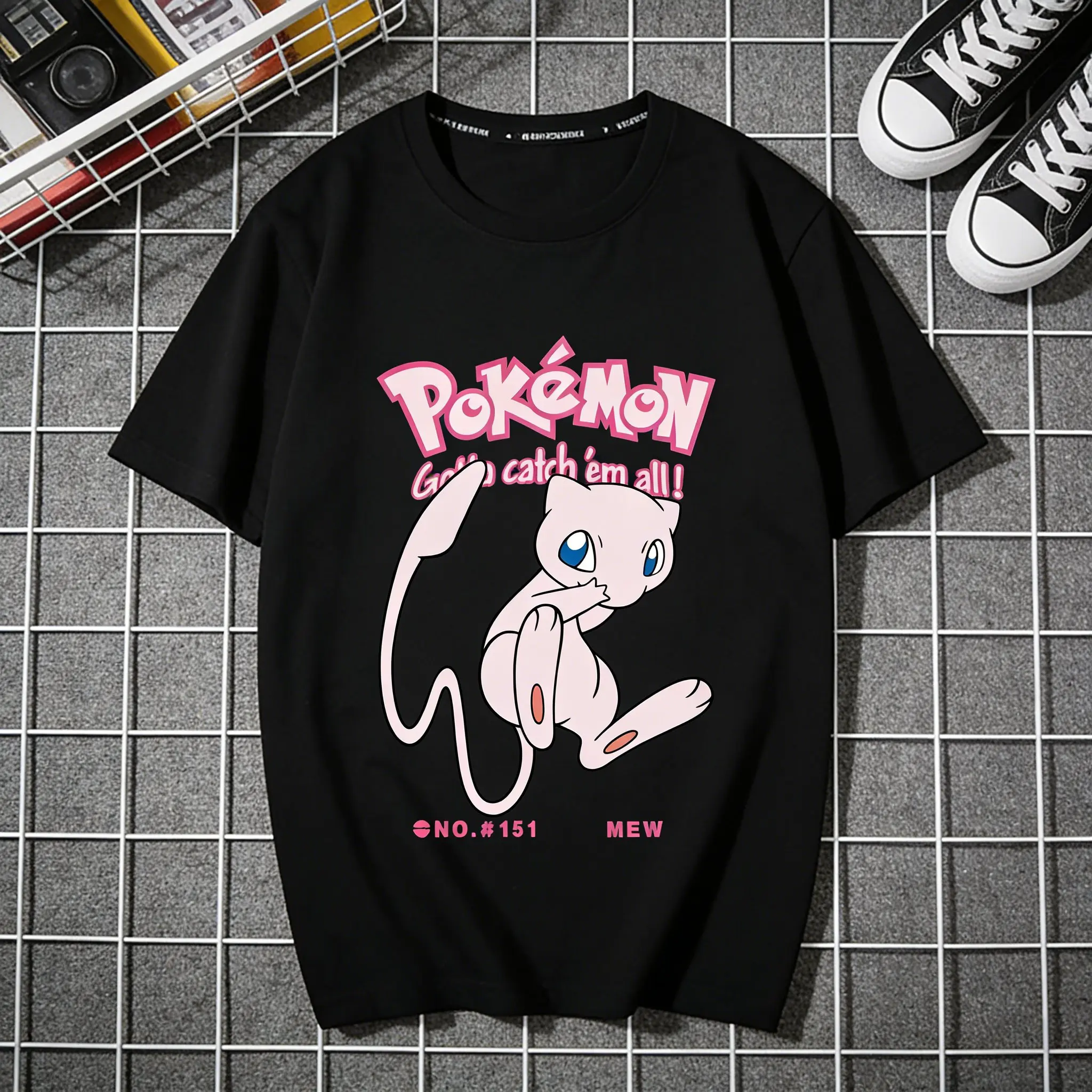 2026 Sommer Baumwoll-T-Shirt mit Aufdruck, Unisex Oversized Süßes Anime-Shirt, Atmungsaktives Sport-Oberteil, Bequemes Lockeres Plus-Size Streetwear