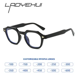 Myopia Prescription Eyeglasses Optical Square Frame Glasses for Men Women Acetate Blue Light Computer Eyewear Customisation