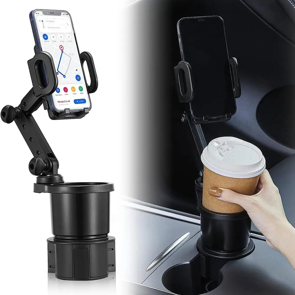 Multi-purpose Vehicle Cup Holder Expander For Car 360° Rotation Cell Phone Holder Mount Compatible For IPhone Android Smartphone