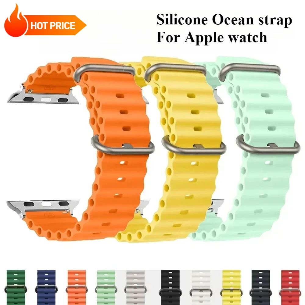 Silikon-Ozeanarmband für Apple Watch Band Ultra Series 9 SE iwatch 42 mm 44 mm 45 mm 49 mm 38 mm 40 mm 41 mm Silikonarmbanduhr