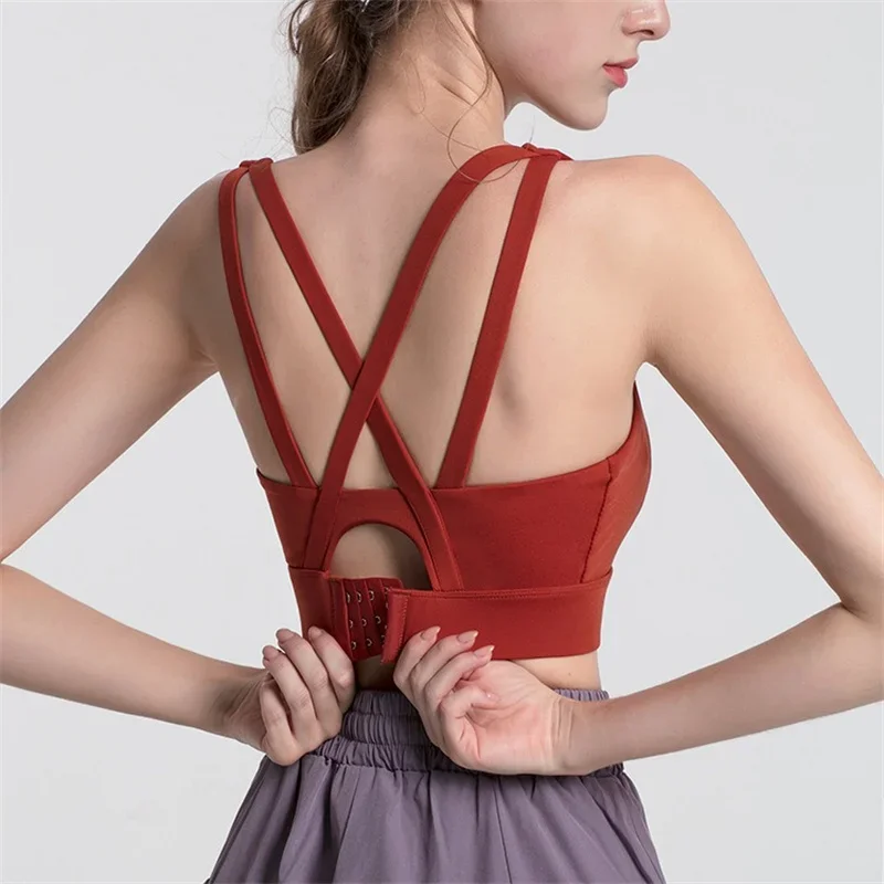 PofyBofy Women High Impact Sports Bras Molded Cup Strappy Running High Support Sports Bras Workout Yoga Bra Sports Bras