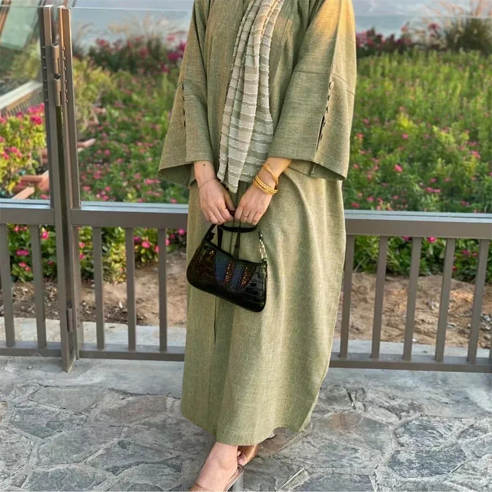 2025 Muslim Women Open Abaya Cardigan Long Maxi Dress Elegant Kimono Arab Robe Eid Ramadan Kaftan Party Caftan Jalabiya Clothing