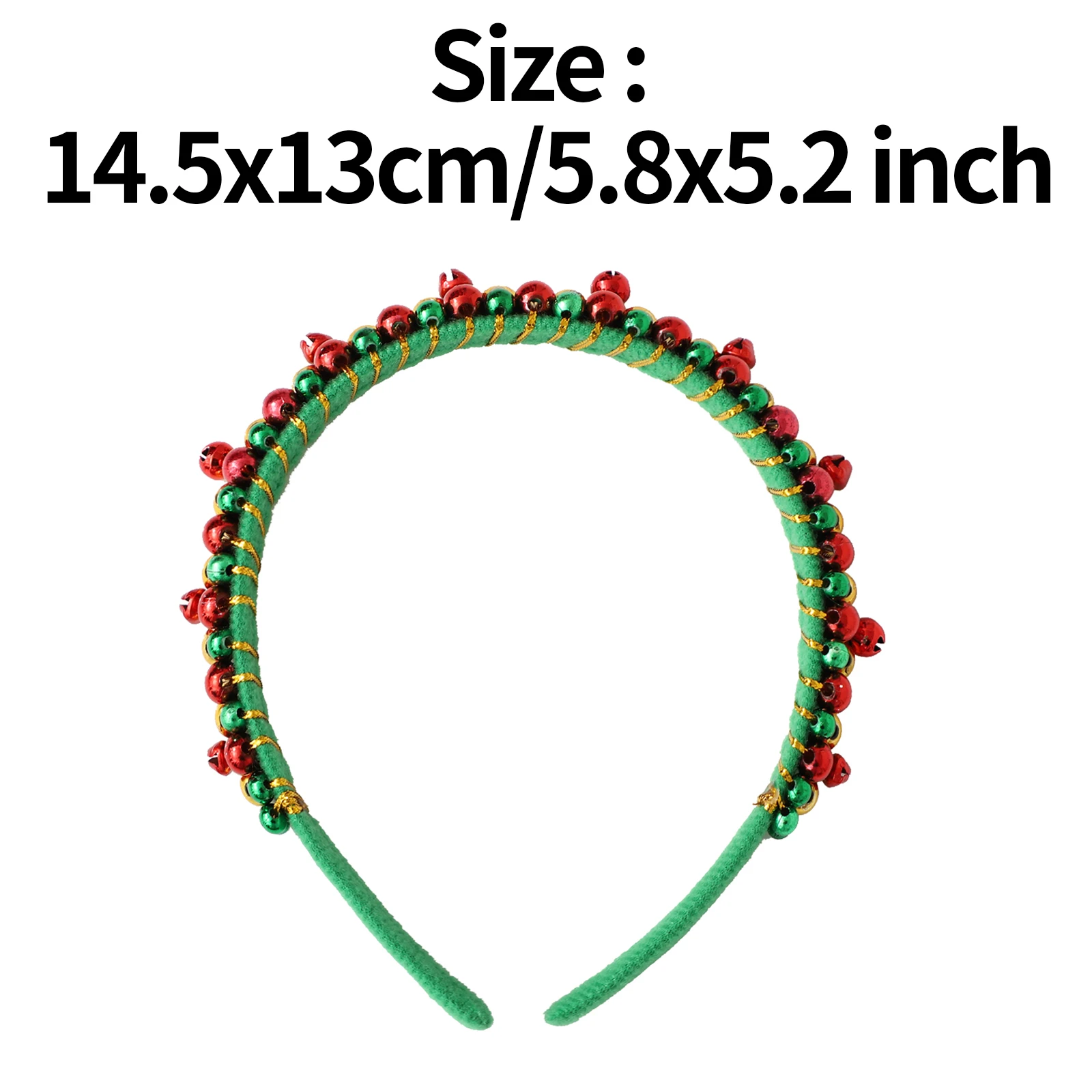 Christmas Jingle Bells Headwear Bell Headband Red Green Plastic Beads Adults Kids Xmas Festival Party Cosplay Hair Accessories