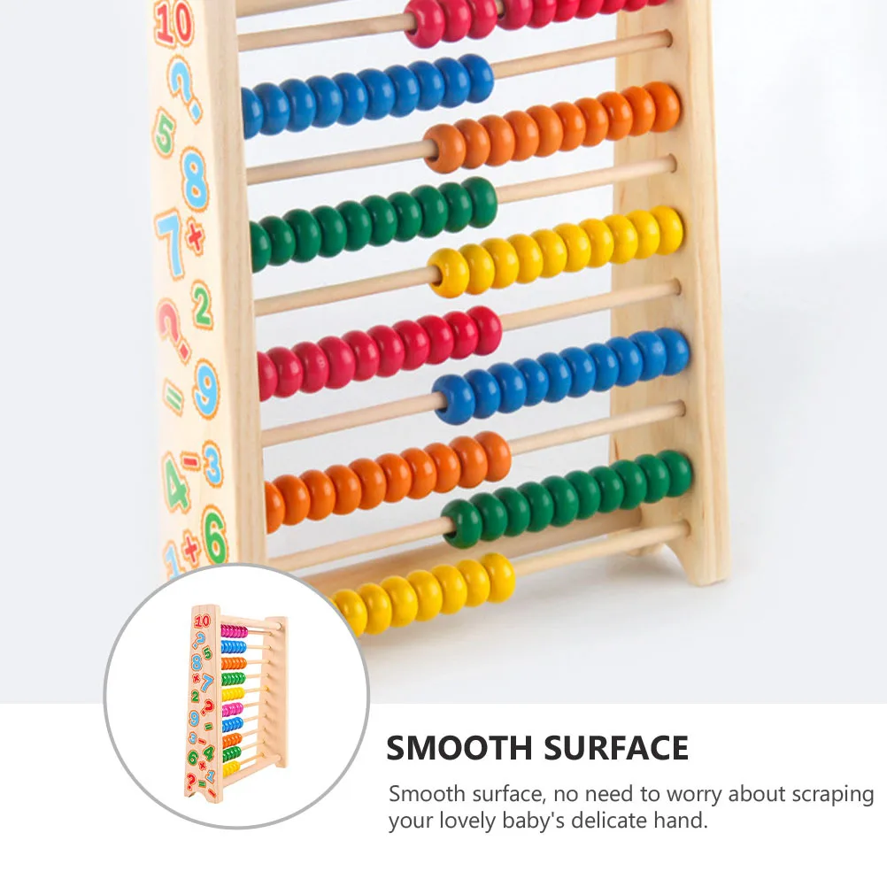 Kleurrijke berekeningsstandaard Natuurlijk hout Wiskundeleermiddel voor kinderen Handen Hersencoördinatietraining Leermiddel