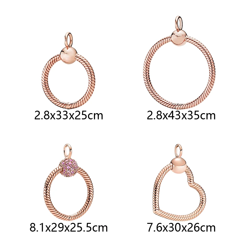 

Rose Gold Crown O Heart Pendants Charms For Women Fine Jewelry Crystals Snake Chains Ball Clasp Button DIY Thick Cable Necklaces