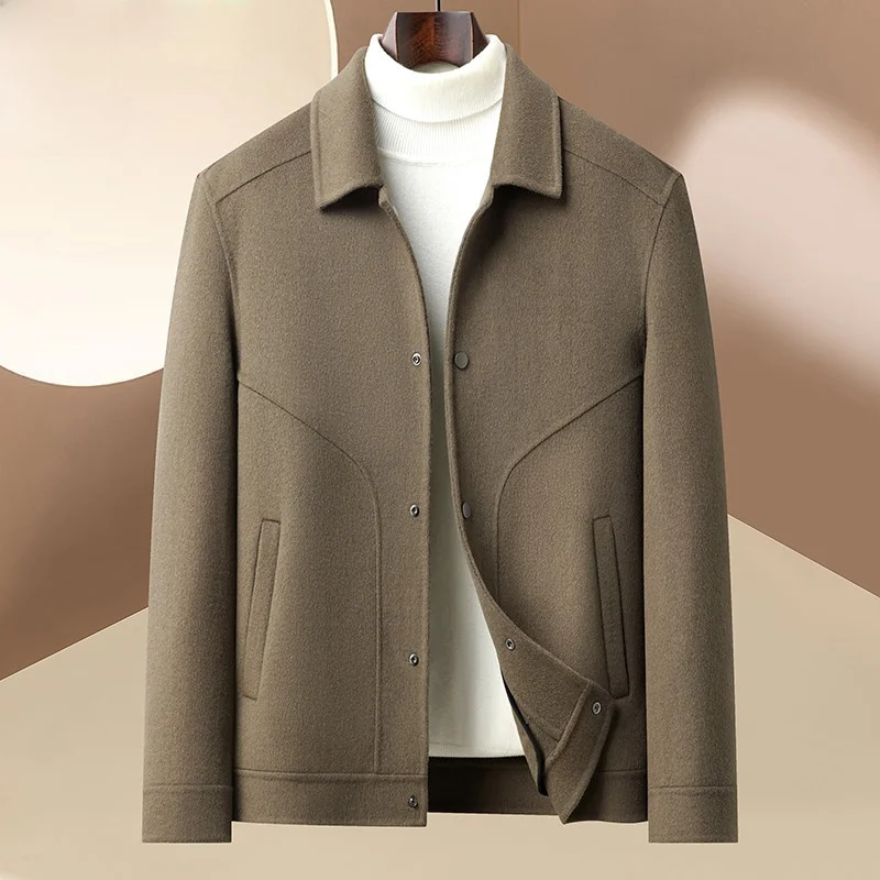 

Double-sided Woolen Jaet Men's Autumn Winter New Sle Korean Version Slim Fit ort Wool Jaet Casual Youth Outer...