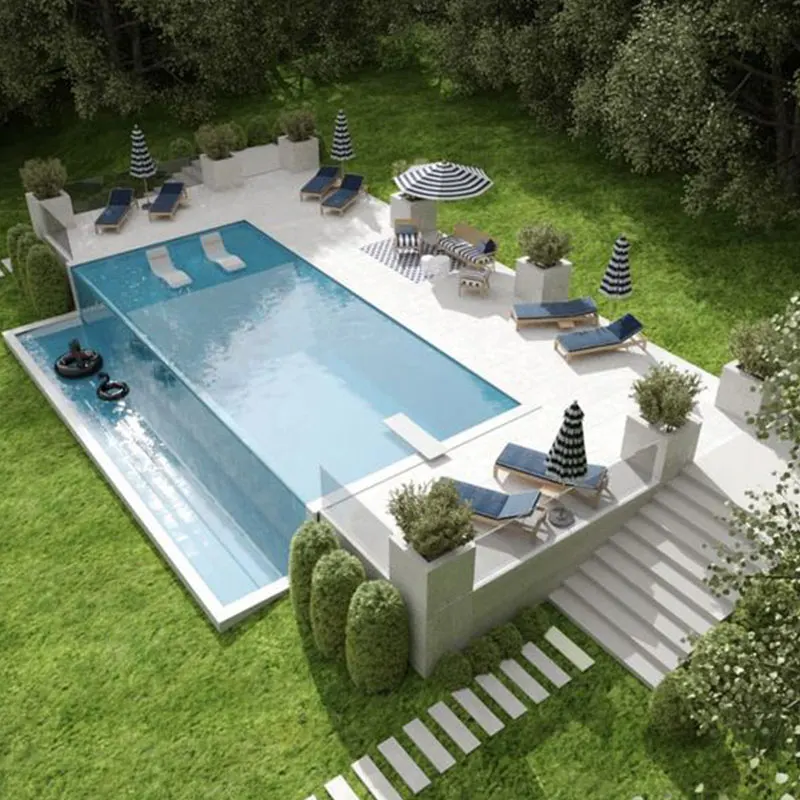 Simple clear Fiberglass Piscina Big Glass Wall Pool Transparent Swim Spa Fiber Glass Above Ground Pools Swimming Outdoor