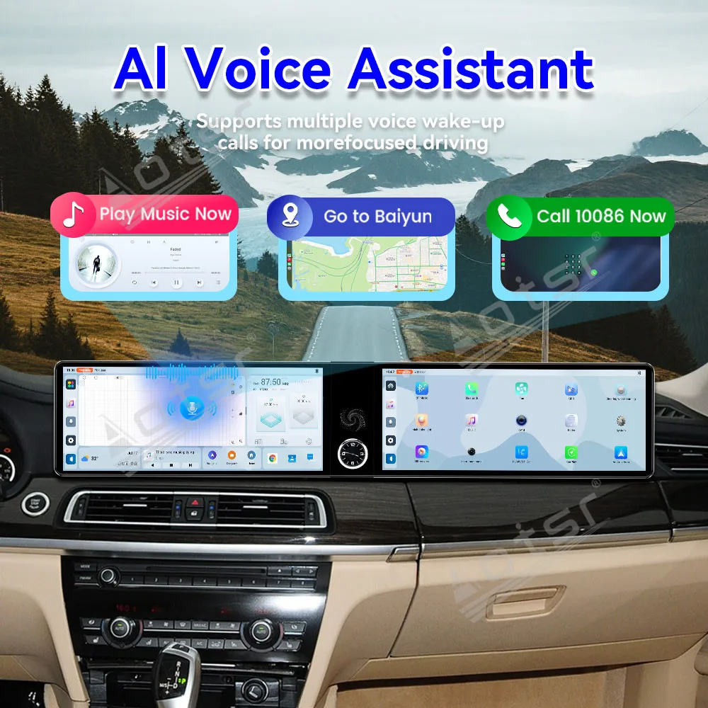 راديو سيارة بشاشة مزدوجة 12.3 بوصة لسيارة BMW 7 Series 2009-2015 مشغل فيديو الوسائط المتعددة نظام تحديد المواقع والملاحة وحدة Carplay DSP راديو السيارة #3