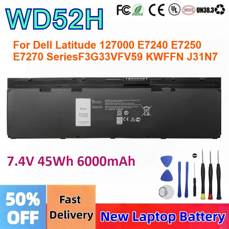 

WD52H Laptop Battery For Dell Latitude E7240 E7250 Replacement Battery | Compatible With HJ8KP F3G33 KWFFN KKHY1 WG6RP VFV59