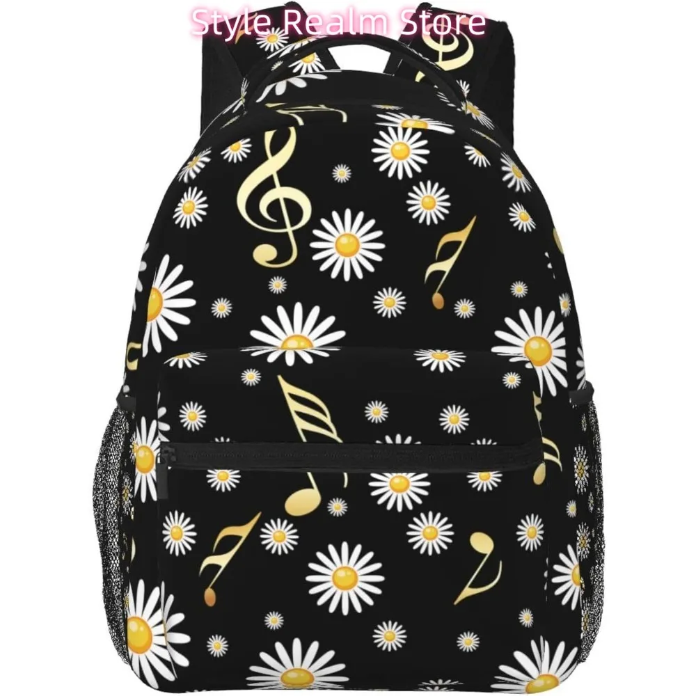 

Daisy Music Notes Lightweight Laptop Backpack Lightweight Multipurpose Travel Casual Daypack Unisex College Backapcks for Men Wo