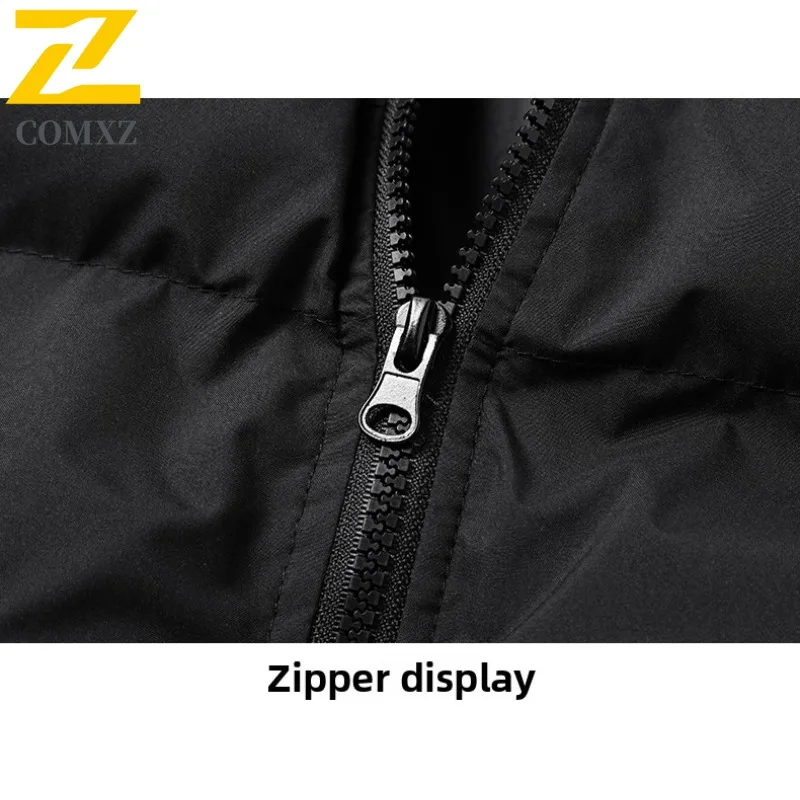 COMXZ 2025 Winter Stand Collar Color Block Padded Coat Unisex Casual Sports Outwear Travel Color Trendy Warm Couple Jacket
