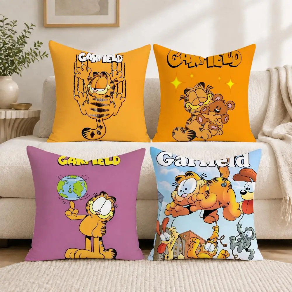 Cute Anime G-GarfieldS-s Cat Cushion Cover Plush Decorative Pillow Case With Hidden Zipper Fashion Room Decor For Home