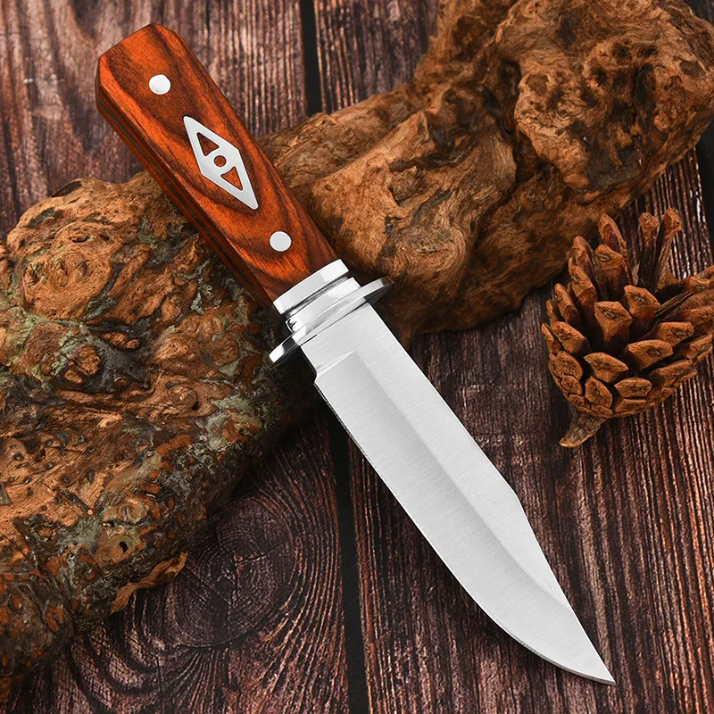 

4CR14 Stainless Steel Fixed Blade Camping Knife Outdoor Tactical Self Defense Hunting Tools Survival Knifes With Nylon Bag