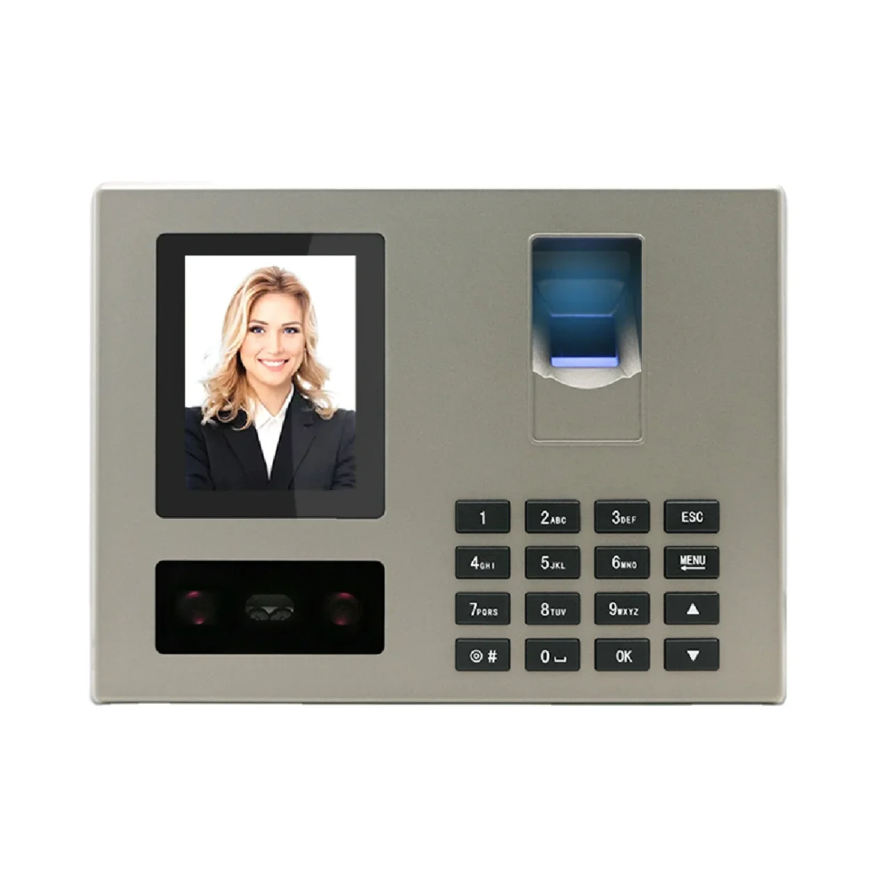 008 FA03 Biometrische gezichts- en vingerafdrukscanner Clock-in tijdregistratiemachine Werknemerstijdrecorder met gratis SDK