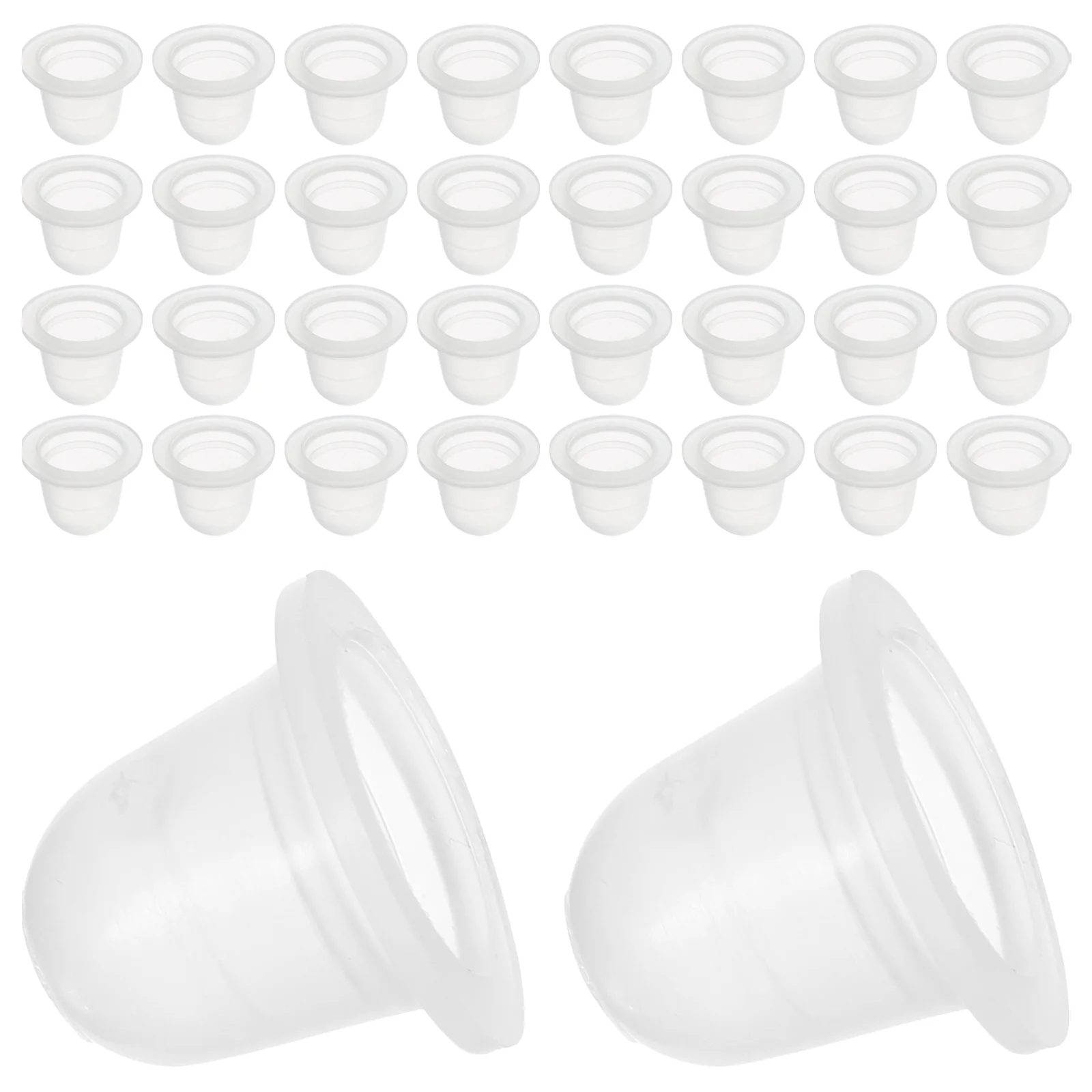 200 Uds taza de tinta semiatavasos taza de tinta de silicona taza de tinta en forma de U (tamaño grande) tazas de tinta suministros de tazas de pigmento