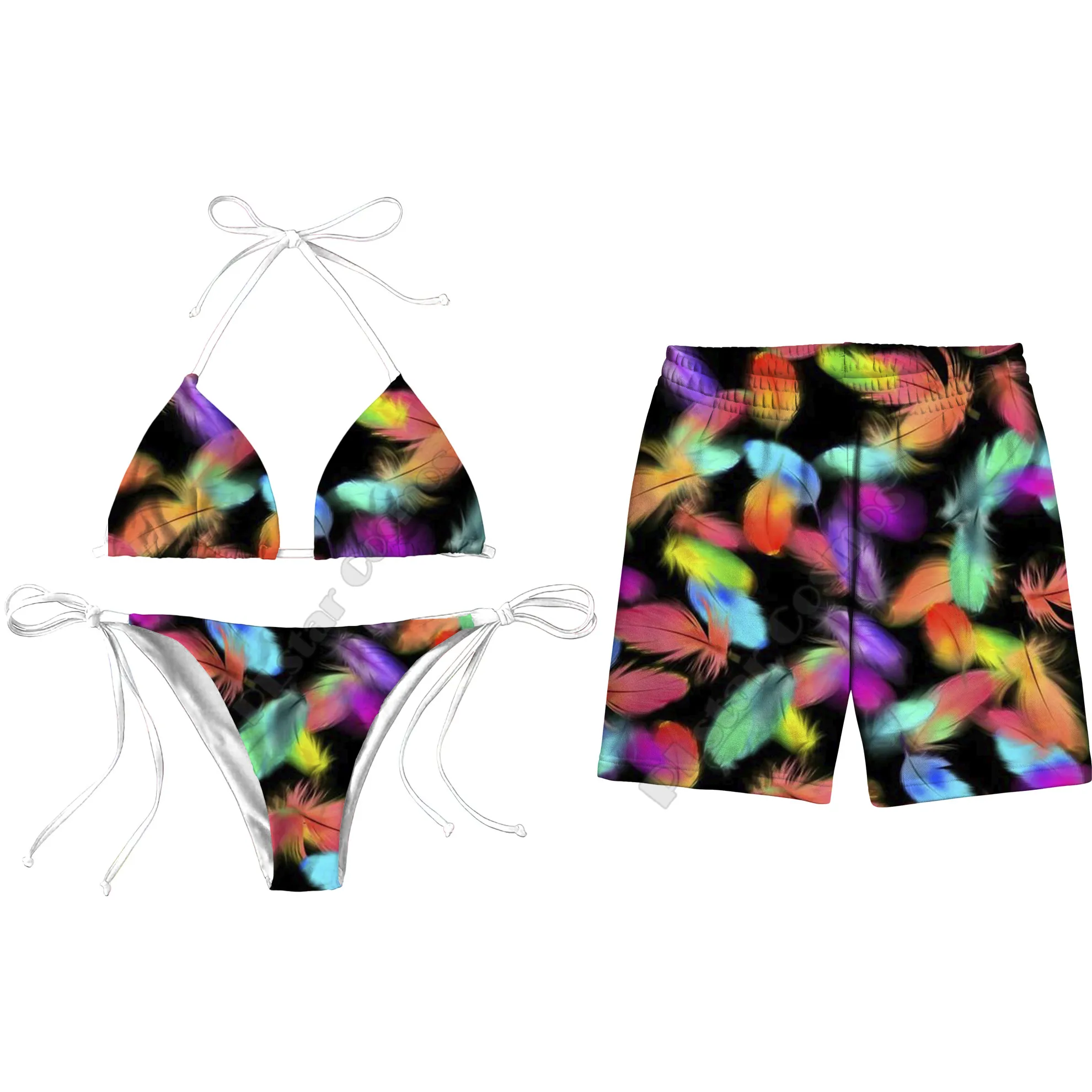 Butterfly Psychedelic 3D All Over Printed Summer Men Shorts For Women Bikini Couple Matching Beach Shorts 01