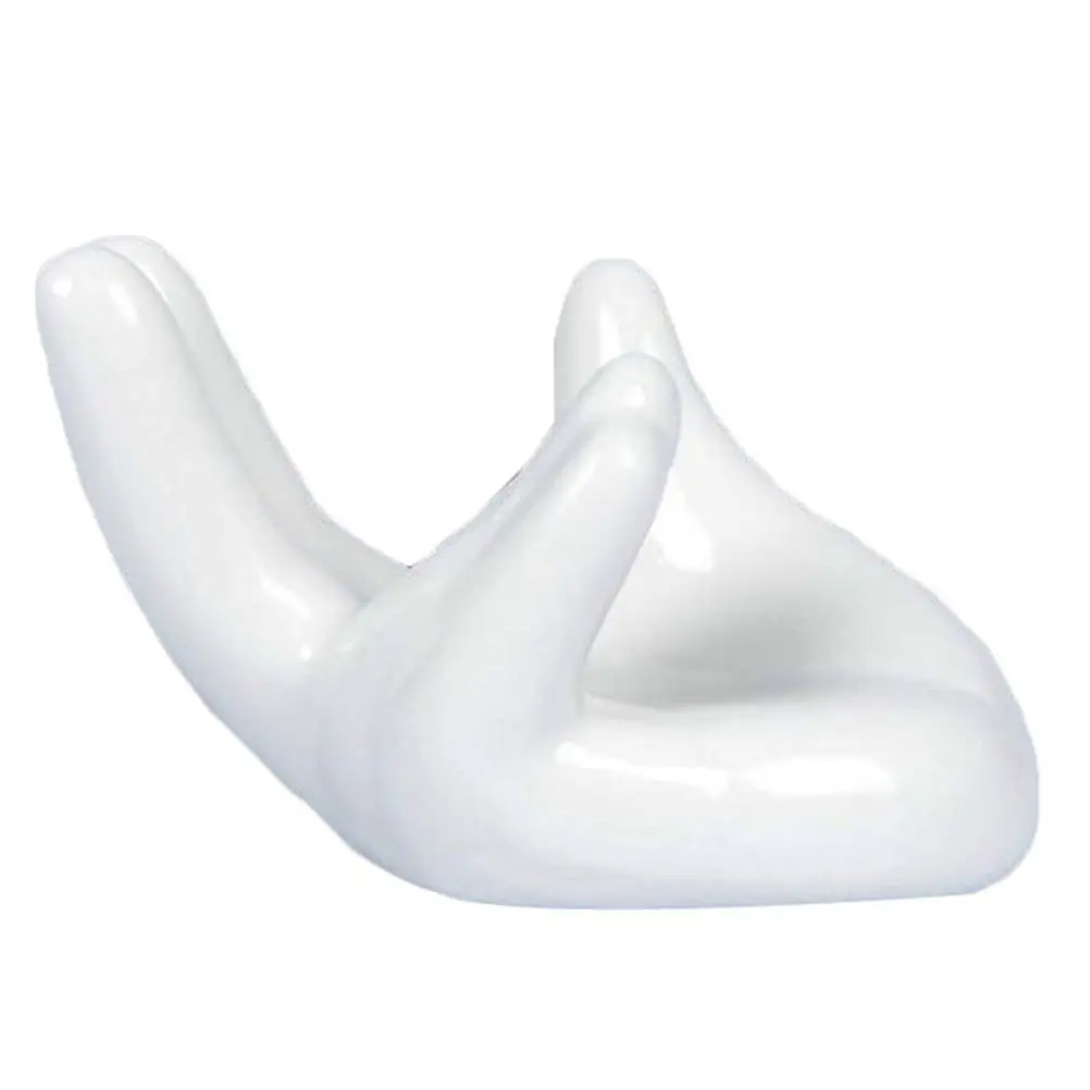 Ceramic Ocarina Display Stand White Hand Shape Base Ideal for 6 Hole 12 Hole Ocarina Collector Gift Home Office Desk Decor