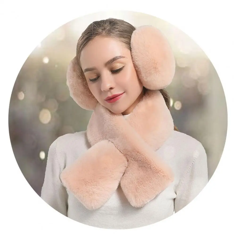 Thermal Earmuffs Winter Warm Earmuffs Ultra-thick Windproof Women's Plush Earmuffs with Scarf Winter Warm Outdoor Ear for Cold