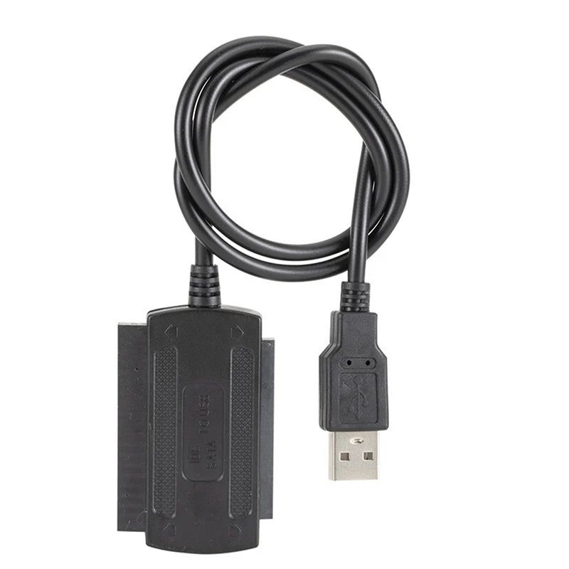 Kabel konverter adaptor SATA ke IDE, USB 2.0 ke IDE untuk 2.5 3.5 inci Hard Drive HD 1 buah