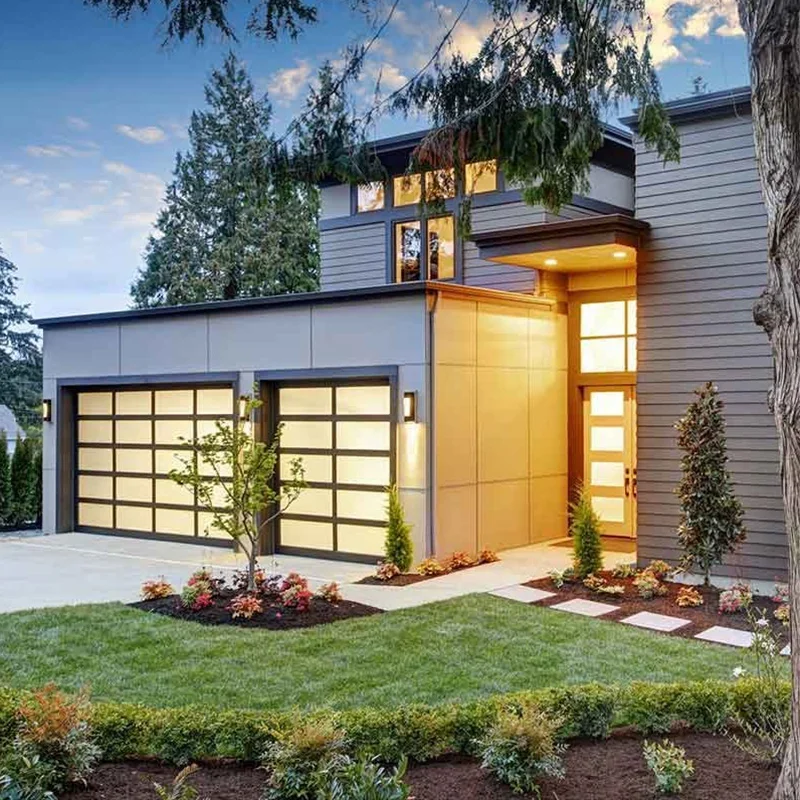 

Aluminum Automatic Garage Doors Tempered Glass Garage Door Residential Automatic Garage Doors