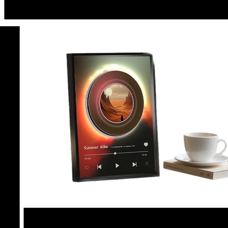 بطاقة بلوتوث TF وضع مزدوج غرفة المعيشة الحديثة الحد الأدنى الأبيض الضوضاء جو الديكور اللوحة مكبر هاي فاي 3000mah