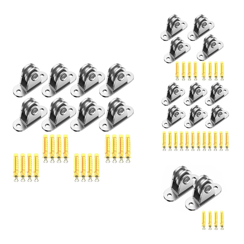 Puleggia in acciaio inossidabile 304 Blocco puleggia piccolo Puleggia silenziosa Manipolazione materiale e set fai da te Kit in movimento 2 pezzi