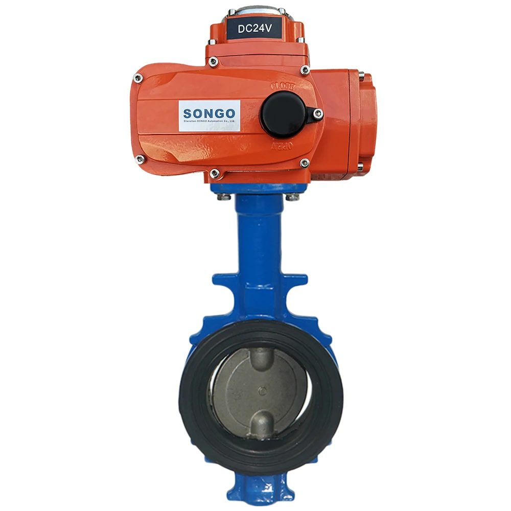 

DN150 6inch Jis 10k Ductile Iron EPDM Rubber Sealing SS304 Disc Wafer Electric Motorized Butterfly Valve