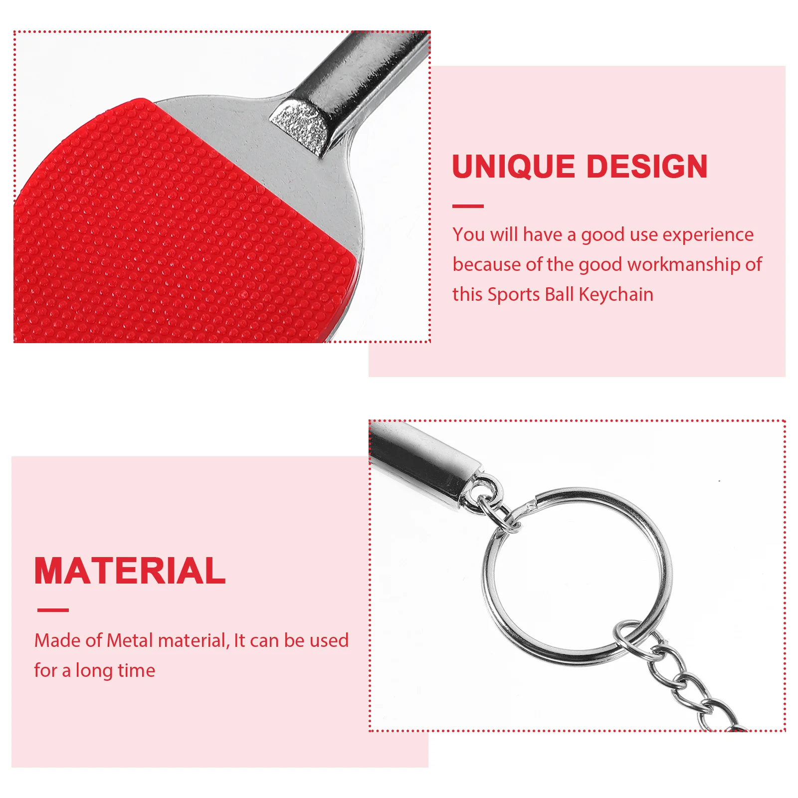 6Pcs Table Tennis Hanging Pendants Sports Keyrings for Boys Girls Practical Everyday Use Accessories Souvenir Keychain