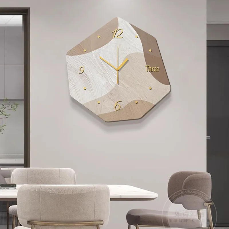 

Modern Dinning Room Wall Clock Mechanical Battery Operated Creative Silent Wall Clock Pendulum Digital Saat Room Decorarion