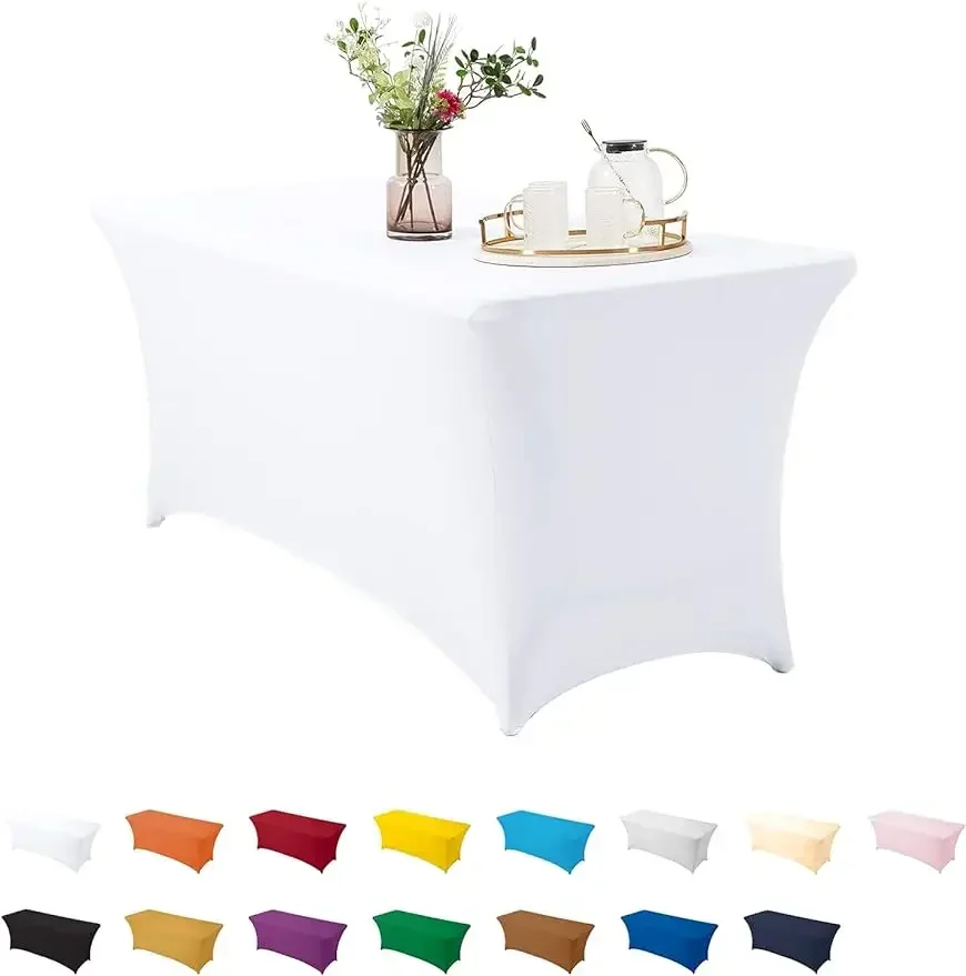 Universal Rectangular Multi-Color Stretch Tablecloths Wedding Decoration Hotel Supplies For Conference Room Banquet Table