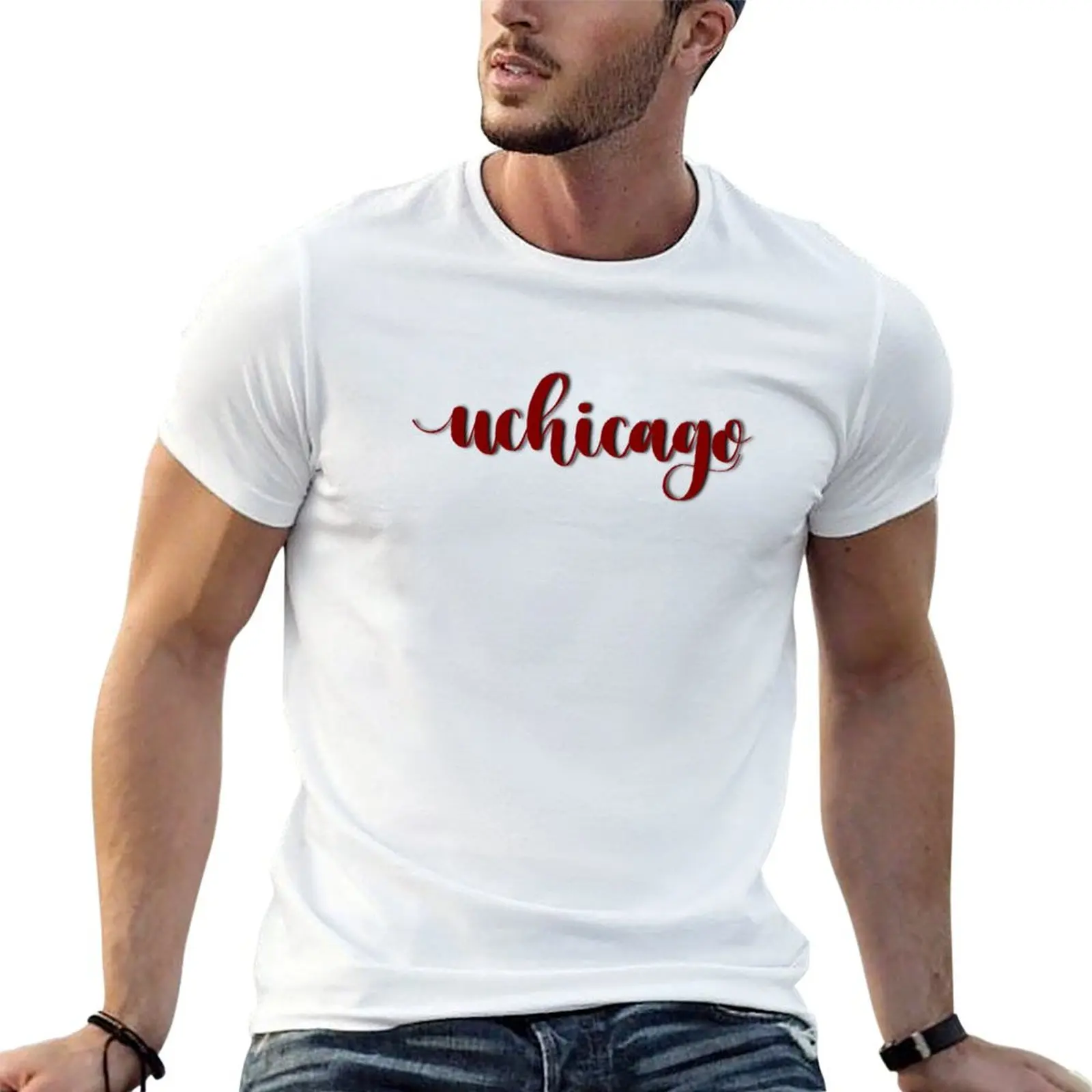 

t funny cotton shirt shirts UChicago t T-Shirt man cotton