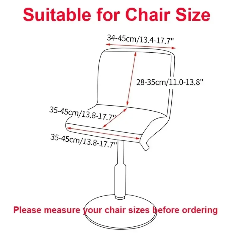 Short Back Bar Chair Cover T-shaped Jacquard Swivel Chair Cover Stretch Small Size Bar Stool Seat Covers for Hotel Banquet Dinin