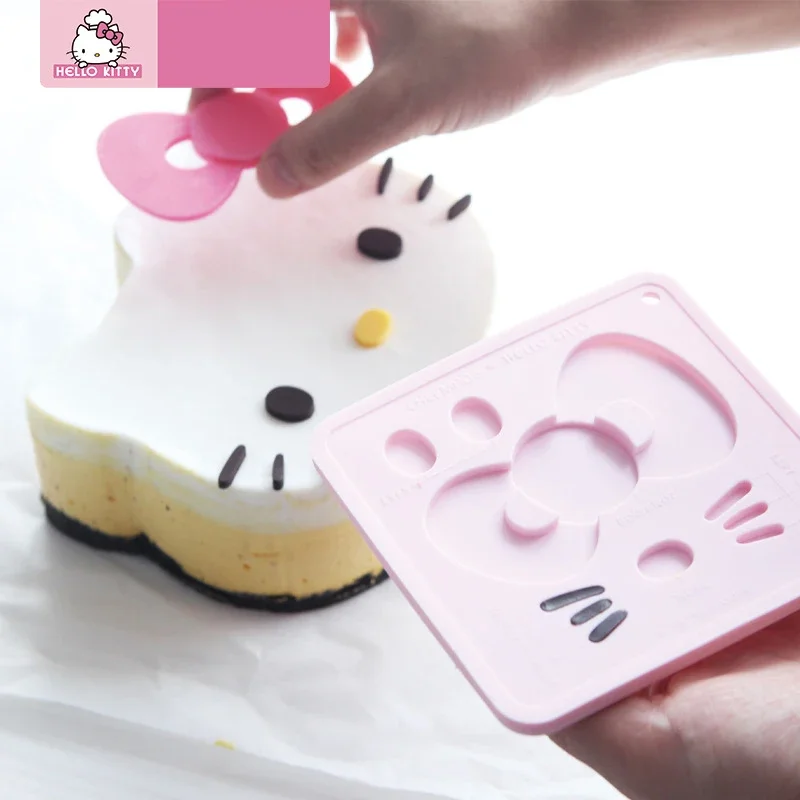 Sanrio Kawaii hellobykitty stampo in acciaio inossidabile da 4/6/8 pollici anello di Mousse rialzato tiramisù stampo per Cheesecake tre pezzi