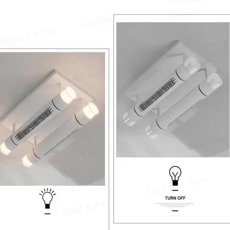 โคมไฟพัดลมเพดานแบบไร้ใบพัด LED แบบทันสมัย + โคมไฟติดเพดานอะคริลิคห้องนั่งเล่นตกแต่งบ้านในร่มห้องนอนรับประทานอาหาร