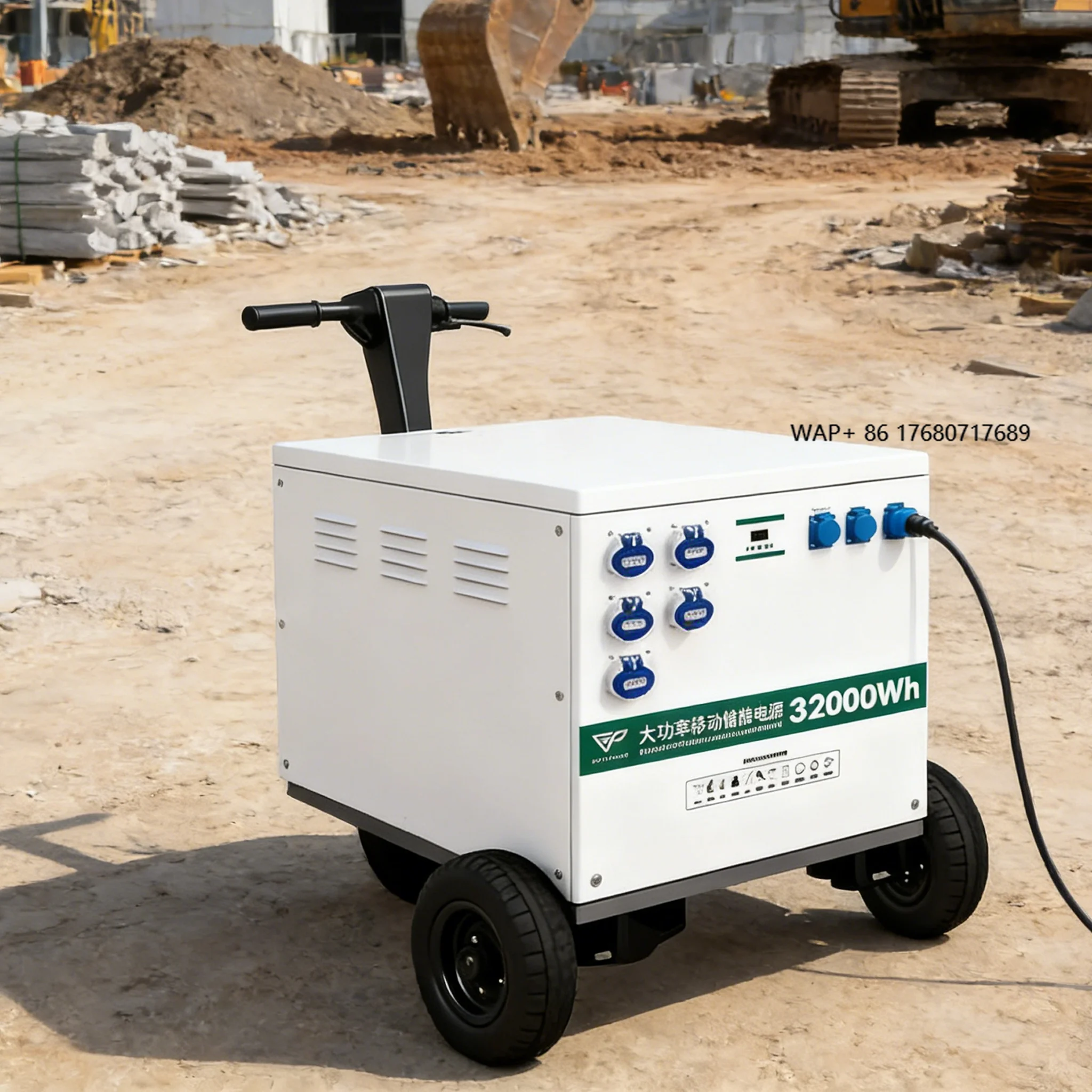 Portable Power Station for Construction Site with Detachable LiFePO4 Battery Pure Sine Wave  Solar Power Heavy Duty
