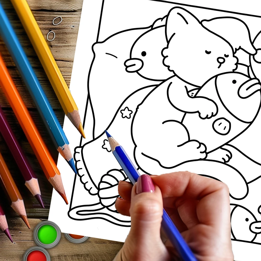 28 صفحة كتاب تلوين كتي للحيوانات الأليفة للبالغين |   كتاب التلوين، لوازم الرسم لعيد الميلاد وعيد الشكر