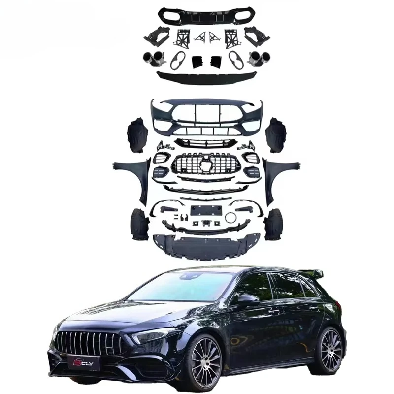 

Автозапчасти, комплект кузова для класса W177, обновленный комплект кузова A45s, автомобильный бампер, передний задний бампер с решеткой