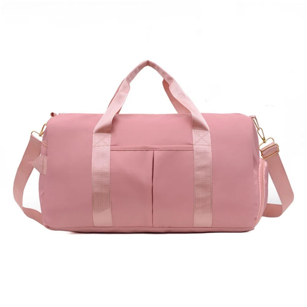 

Oxford Travel Luggage Bag Multi-functional Multi Layered Nylon Duffle Bag with Shoe Compartment Solid Color