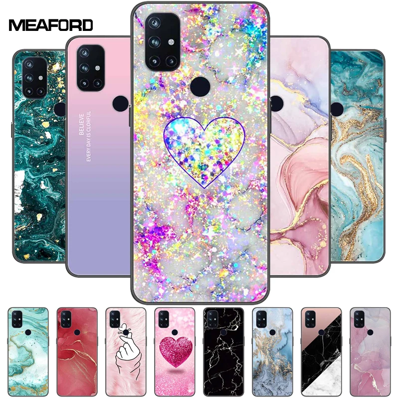 For OnePlus Nord N10 5G Cases N100 N200 Marble Soft Silicone Back Cover for OnePlus Nord N10 N 10 Phone Case Shockproof Coque