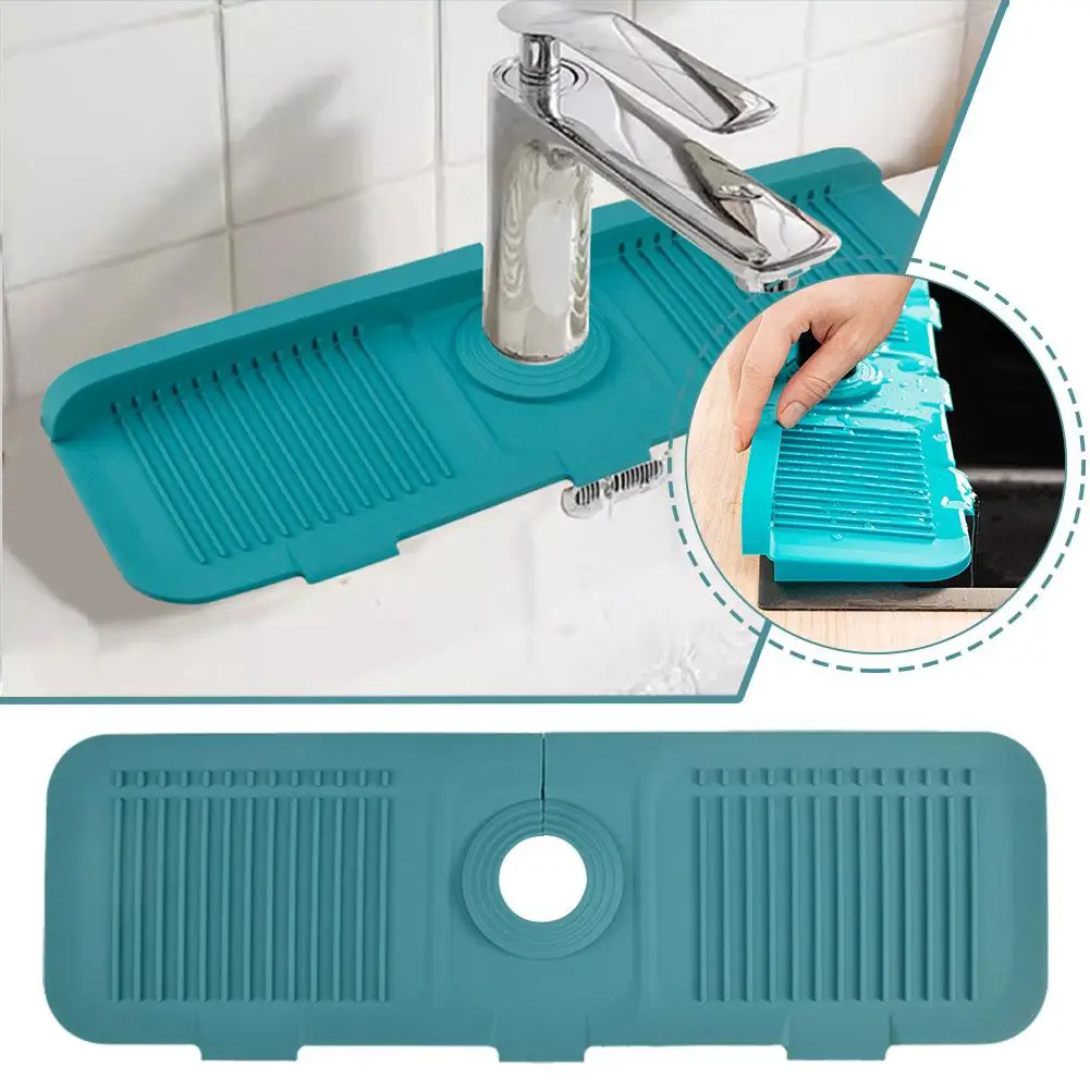 Faucet Drain Pad Household Silicone Kitchen Bathroom Practical Water Sink Bathroom Pad Pad Retaining Splash Back O5O2