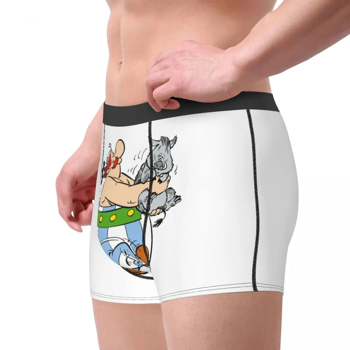 Custom Novelty Asterix And Obelix Boxers Shorts Panties Men\'s Underpants Comfortable Cartoon Briefs Underwear